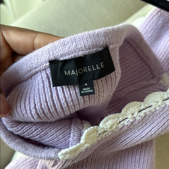 REVOLVE Lavender Knit Halter Dress with Lace Trim - Picture 2 of 4